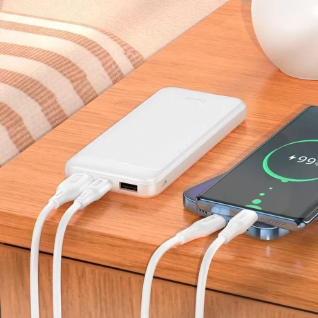 Baterie Externa 2x USB, Type-C, 2A, 10000mAh - Hoco Smart (J111) - White