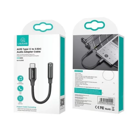 Cablu Adaptor audio Type-C la Jack Usams AU16 (US-SJ599) - Black