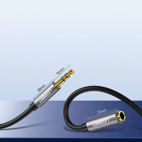 Cablu Audio Jack la Jack 1m - Ugreen  (10592) - Silver