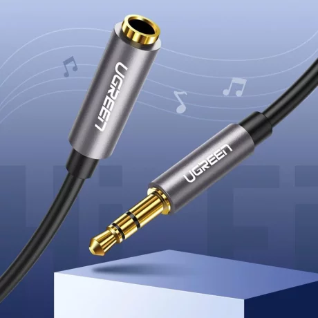 Cablu Audio Jack la Jack 1m - Ugreen  (10592) - Silver