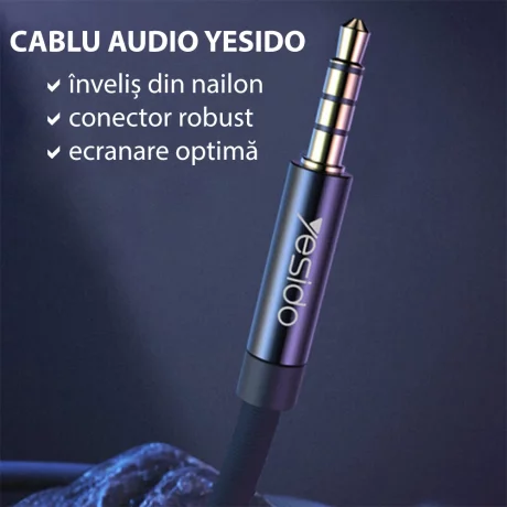 Cablu Audio Jack la Jack 1m - Yesido (YAU14) - Black