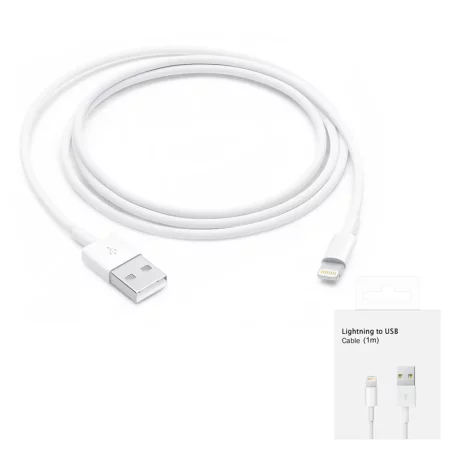 Cablu de Date USB-A la Lightning, 1m - Apple A1480 (MXLY2ZM/A) - White (Blister Packing)