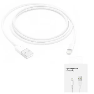 Cablu de Date USB-A la Lightning, 2m - Apple (MD819ZM/A) - White (Blister Packing)