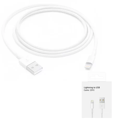 Cablu de Date USB-A la Lightning, 2m - Apple (MD819ZM/A) - White (Blister Packing)