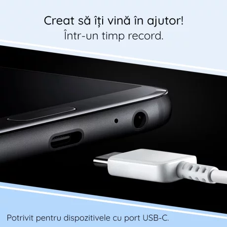 Cablu de Date USB-C la Type-C Fast Charging 3A, 1m - Samsung (EP-DA705BWE) - White (Bulk Packing)