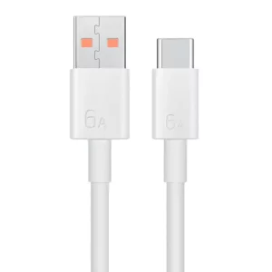 Cablu de Date USB la Type-C, Super Fast Charging 6A, 66W, 1m - Huawei (LX04072043/04072004) - White (Bulk Packing)