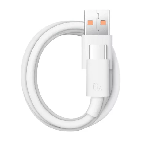 Cablu de Date USB la Type-C, Super Fast Charging 6A, 66W, 1m - Huawei (LX04072043/04072004) - White (Bulk Packing)