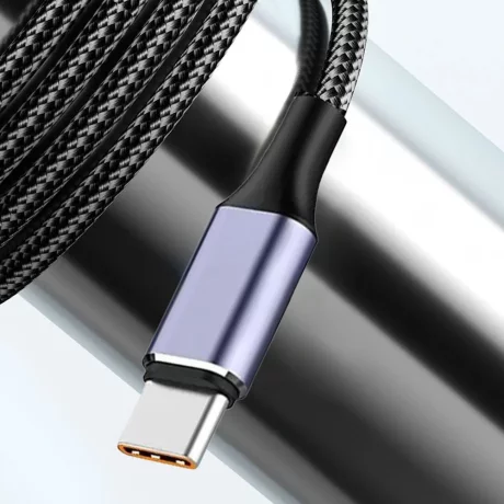 Cablu de date USB to Type-C, Super Fast Charging, 100W, 480Mbps, 6A - Techsuit (PCB018) - Black