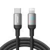 Cablu Type-C la Lightning, LED Light, 20W, 1.2m - JoyRoom (S-CL020A10) - Black