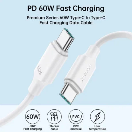 Cablu Type-C la Type-C, Fast Charging 60W, 1m - JoyRoom Long-Lasting Series (S-CC060A9) - Black
