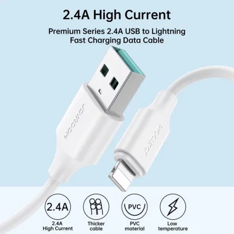 Cablu USB la Lightning, Quick Charging, 480Mbps, 2.4A, 1m - JoyRoom (S-UL012A9) - Black