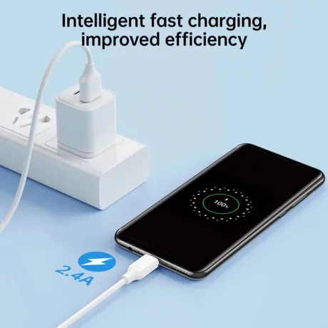 Cablu USB la Micro-USB, Quick Charging, 480Mbps, 2.4A, 1m - JoyRoom (S-UM018A9) - White