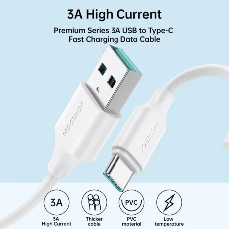 Cablu USB la Type-C, Fast Charging, 480Mbps, 3A, 1m - JoyRoom (S-UC027A9) - Black