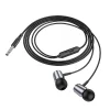 Casti Audio cu Fir Jack 3.5mm cu Microfon, 1.2m - Hoco (M108) - Metal Gray