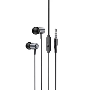 Casti Audio cu Fir Jack 3.5mm cu Microfon, 1.2m - Hoco (M108) - Metal Gray