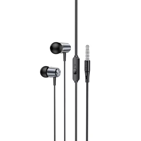 Casti Audio cu Fir Jack 3.5mm cu Microfon, 1.2m - Hoco (M108) - Metal Gray
