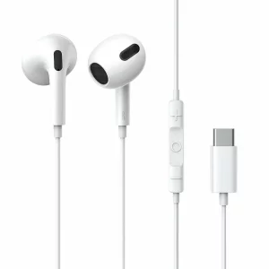 Casti Audio Type-C cu Microfon, 1.1m - Baseus Encok C17 (NGCR010002) - White