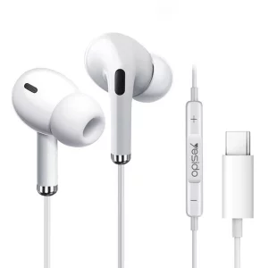 Casti Audio Type-C Stereo cu Microfon, 1.2m - Yesido (YH35) - White