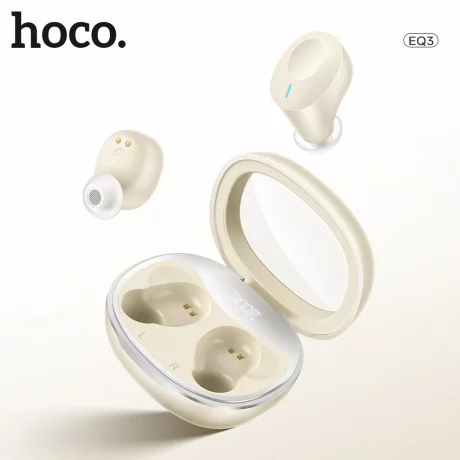 Casti Bluetooth TWS cu Carcasa Transparenta si Display Digital - Hoco (EQ3) - Purple