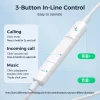 Casti cu Fir si Microfon Jack 3.5mm, Half-in-Ear, 1.2m - JoyRoom (JR-EW01) - White