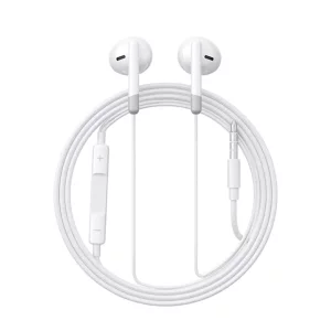 Casti cu Fir si Microfon Jack 3.5mm, Half-in-Ear, 1.2m - JoyRoom (JR-EW01) - White