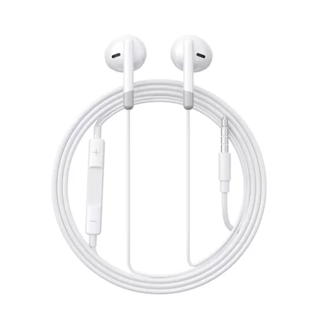 Casti cu Fir si Microfon Jack 3.5mm, Half-in-Ear, 1.2m - JoyRoom (JR-EW01) - White