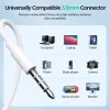 Casti cu Fir si Microfon Jack 3.5mm, Half-in-Ear, 1.2m - JoyRoom (JR-EW01) - White