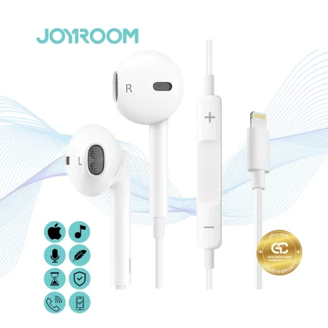Casti cu Fir Stereo Lightning, Half-in-Ear - JoyRoom (JR-EP3) - White