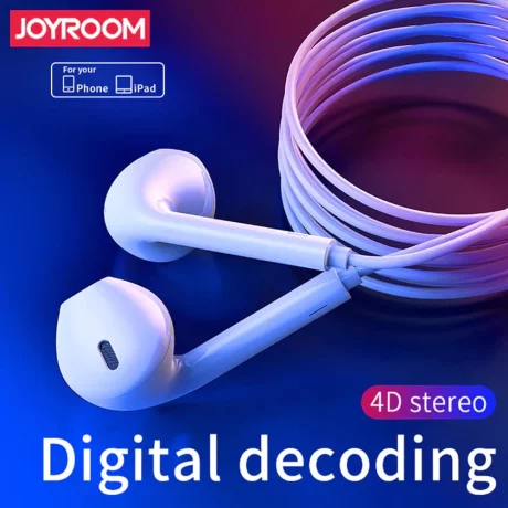 Casti cu Fir Stereo Lightning, Half-in-Ear - JoyRoom (JR-EP3) - White