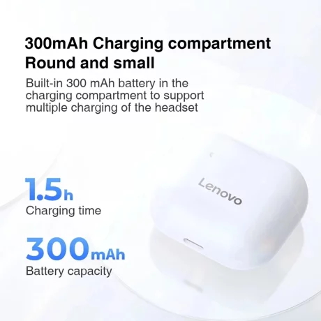 Casti Fara Fir, Wireless, Half-In-Ear - Lenovo LivePods (LP40) - White