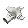 Cititor de Carduri MicroSD + Adaptor USB, Type-C, Lightning, Micro-USB - Yesido (GS13) - Silver