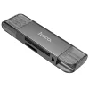 Cititor de Carduri USB, Type-C 3.0 la MicroSD, SD - Hoco (HB39) - Metal Gray