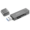 Cititor de Carduri USB, Type-C 3.0 la MicroSD, SD - Hoco (HB39) - Metal Gray