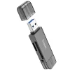 Cititor de Carduri USB, Type-C 3.0 la MicroSD, SD - Hoco (HB39) - Metal Gray