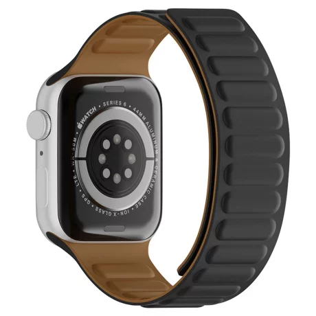 Curea pentru Apple Watch 1/2/3/4/5/6/7/8/9/10/SE/SE 2 (38/40/41/42mm) - Techsuit Watchband (W035) - Negru