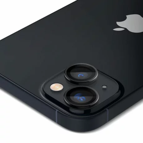 Folie Camera pentru iPhone 14 / iPhone 14 Plus (set 2) - Spigen Glas.tR Optik EZ Fit Pro - Black