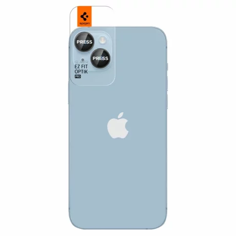 Folie Camera pentru iPhone 14 / iPhone 14 Plus (set 2) - Spigen Glas.tR Optik EZ Fit Pro - Black
