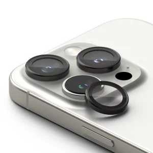 Folie Camera pentru iPhone 16 Pro / iPhone 16 Pro Max (set 2) - Ringke Camera Lens Frame Glass - Black