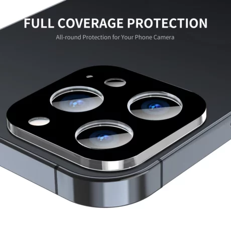 Folie Camera pentru iPhone 16 Pro / iPhone 16 Pro Max - Techsuit Full Camera Glass - Black