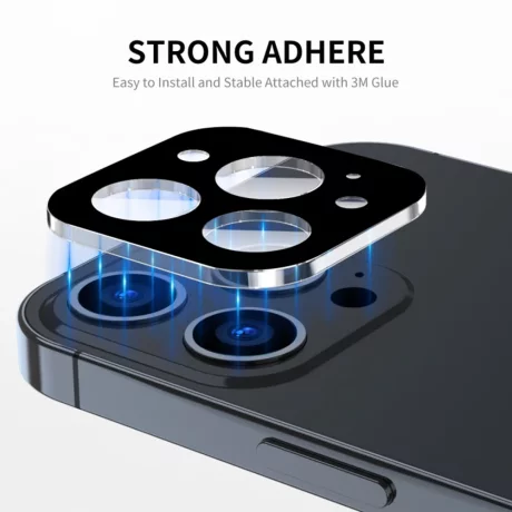 Folie Camera pentru iPhone 16 Pro / iPhone 16 Pro Max - Techsuit Full Camera Glass - Black