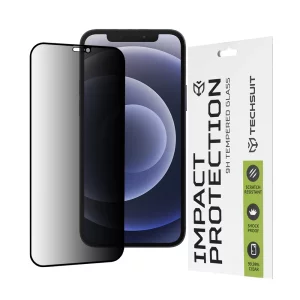 Folie pentru iPhone 12 / iPhone 12 Pro - Techsuit 111D Privacy Full Glue - Black