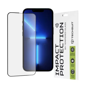 Folie pentru iPhone 13 Pro Max / iPhone 14 Plus - Techsuit 111D Full Cover / Full Glue Glass - Black
