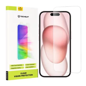 Folie pentru iPhone 15 / iPhone 15 Pro / iPhone 16 - Techsuit Clear Vision Glass - Transparent