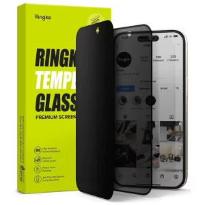 Folie pentru iPhone 15 / iPhone 16 - Ringke Tempered Glass - Privacy