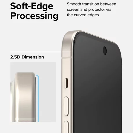 Folie pentru iPhone 15 / iPhone 16 - Ringke Tempered Glass - Privacy