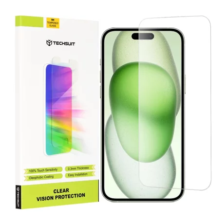 Folie pentru iPhone 15 Plus / iPhone 15 Pro Max / iPhone 16 Plus  - Techsuit Clear Vision Glass - Transparent