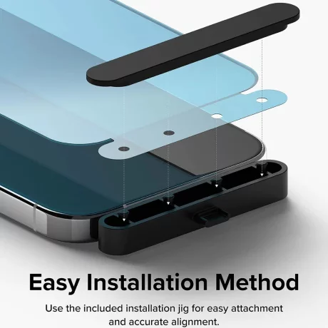 Folie pentru iPhone 15 Pro Max - Ringke Tempered Glass - Black