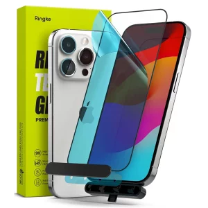 Folie pentru iPhone 15 Pro Max - Ringke Tempered Glass - Black
