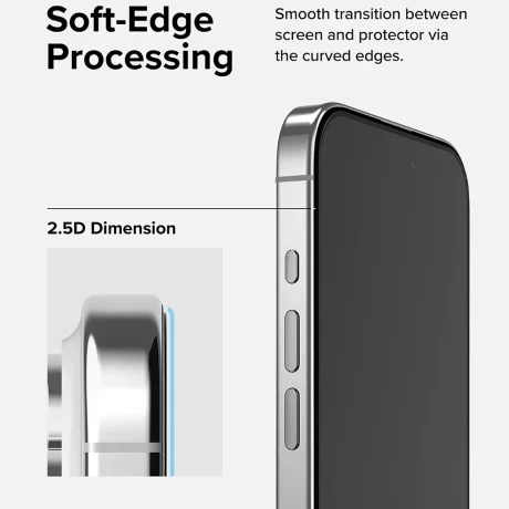 Folie pentru iPhone 15 Pro Max - Ringke Tempered Glass - Black