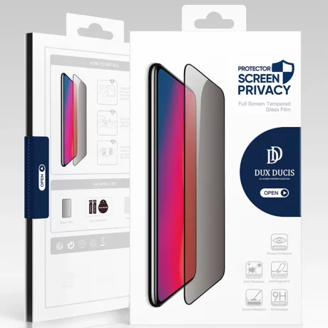 Folie pentru Samsung Galaxy S24 Plus - Dux Ducis Tempered Glass Privacy - Black